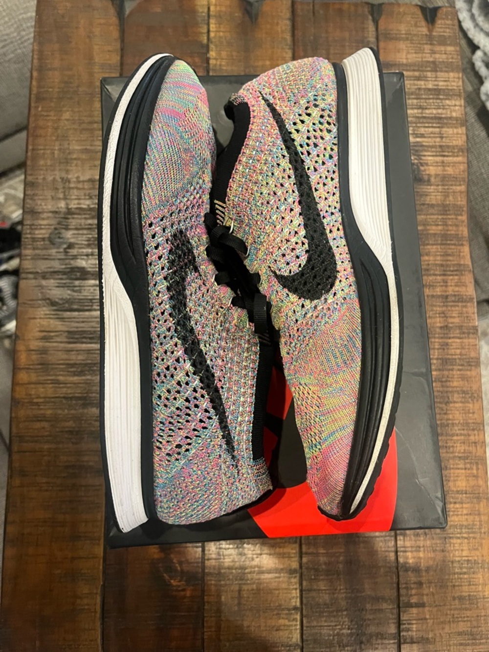 Nike Multicolor Flyknit Racer size 8.5 - Picture 3 of 8